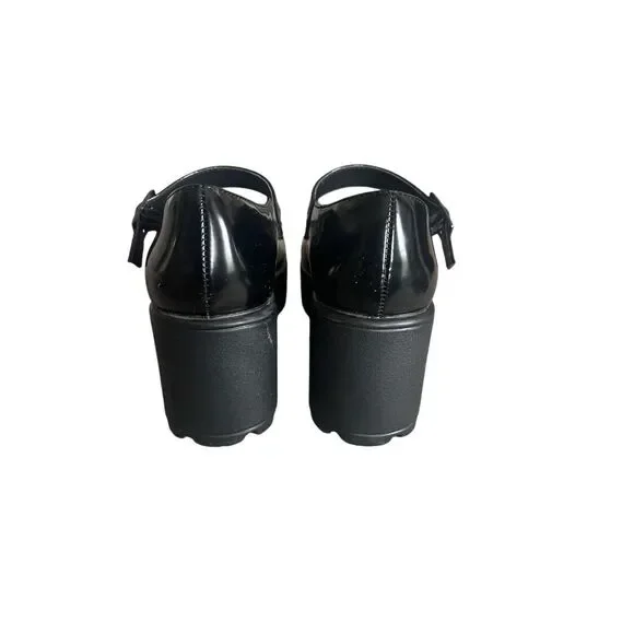 Anthropologie Seychelles chunky black Mary Jane heeled shoe 7.5 - Picture 3 of 5